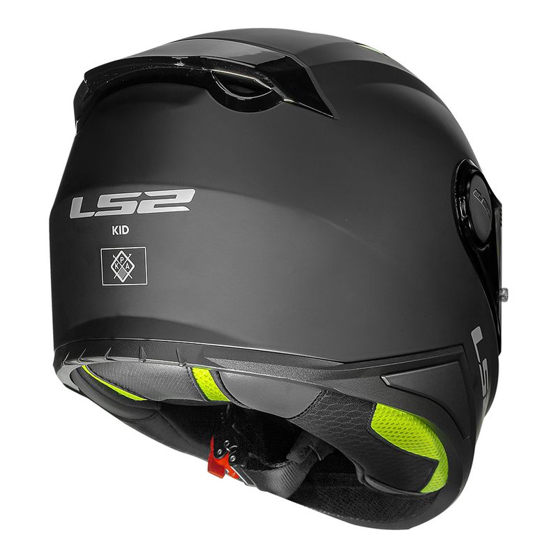 CAPACETE LS2 KID MONOCOLOR PRETO FOSCO